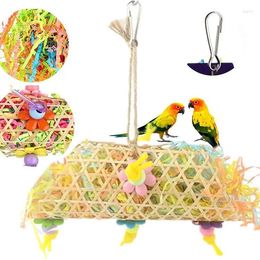 Other Bird Supplies Toy Set Parrot Drawn Grass Rope Bamboo Weaving Drawing Paper