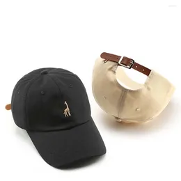 Ball Caps Casual Simple Beige Black Giraffe Men Embroidery Women Cotton Baseball Cap Korean Visors Sun Hat