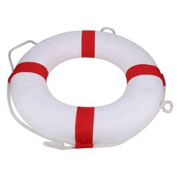 49cm Swimming Foam Core Swimming Pool Safety Adult Child Lifeguard Buoy Life Preserver with Life-saving Nylon Rope 240523