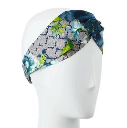 Designer 100% Seidenkreuz Stirnband Frauen Mädchen elastische Haarbänder Retro Turban Headwrap Geschenke Blumen 823