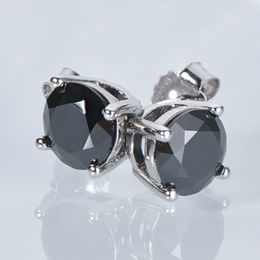 Stud IOGOU Black Stud Earrings for Men Women D Colour 6 5mm Solitaire Diamond Earrings Solid 925 Sterling Silver Jewellery 230208 269V