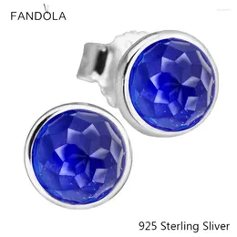 Stud Earrings 925 Sterling Silver December Droplets London Blue Crystal Colour Earring Fit Colourful Elegant Gifts Geometric Pattern