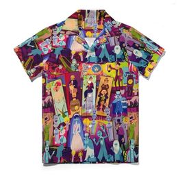 Men's Casual Shirts Haunted Mansion Hawaiian Shirt For Men Vacation Collage Street Style Graphic Novelty Oversized Blouses