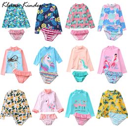 Baby Swimwear and Surfwear Long Sleeve Bathing Suit Toddler Girls 2021 Unicorn Mermaid Swimsuit Kids Swimming Suits for Children L2405