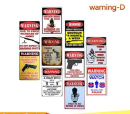 New warning gun shooting danger area metal tin signs home coffee pub bar store decoration wall plates poster painting art crafts6864679