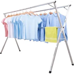 Hangers Clothes Drying Rack For Laundry Foldable 79 Inch Stainless Steel Pool Towel Outdoor Free Standing Clothing Hanger Indoor