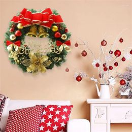 Decorative Flowers Merry Christmas Wreath Gorgeous Holiday Garland With Red Bow Poinsettias For Front Door Decoration