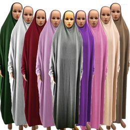 Ethnic Clothing Muslim Women Prayer Abaya Gowns Hooded Burqa Niqab Maxi Dress Arab Hijab Robe Islamic Khimar Veil Loose Ramadan