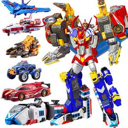 Transformation toys Robots 6 IN 1 Master V Ultimate Tobot Transformation Car to Robot Toy Korea Cartoon Brothers Anime Tobot Deformation Airplane Car Toys Y240523