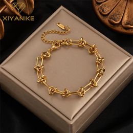 XIYANIKE 316L Stainless Steel Woman Bracelet Style Gold Colour Rust Proof Stylish Girls Jewellery Drop 240515