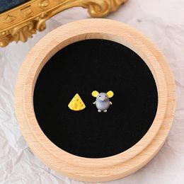 Stud Earrings Cute And Fashionable Mouse Cheese For Women Cartoon Ear Clips Without Piercings Versatile Student
