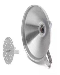 4 Inch 304 Stainless Steel Funnel With Detachable Strainer Kitchen Tools Funnels 8043263