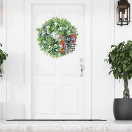 Decorative Flowers Pumpkin Wreath For Front Door Wall Hanging Farmhouse Garland Autumn Harvest Indoor Outdoor Window Home Garden