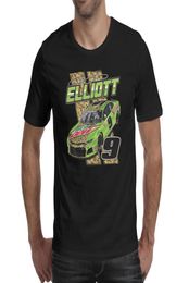 Fashion Mens Chase Elliott 2019 MTN Dew NASCAR 9 black Round neck t shirt Printing Hip hop shirts Patriotic USA 2Spot Driver 9 S7107490