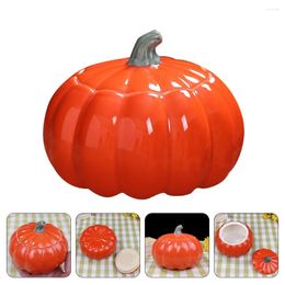 Storage Bottles Ceramic Pumpkin Jar Food Canister Seasoning Jug Sealed Container Pot Tea Flower Tin Vintage Cookie Portable