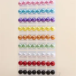 Stud Earrings 36 Pairs/Set Colourful Imitation Pearl For Women Round Ball Earring Fashion Jewellery 6 8 10mm Bead