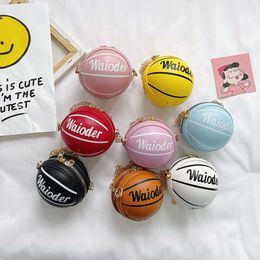 Lovely Basketball Children Crossbody Bag Small Round Baby Girls Shoulder Bags Cute Chain Boys Kids Coin Purse Wallet Accessories
