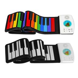 Keyboards Piano Baby Music Sound Toys Folding Digital Piano Silicone Folding Keyboard Piano Toy Electronic Tube WX5.21
