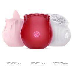 22ss Sex toy massagers Rose Shape Vaginal Sucking Vibrators Erotic Nipple Oral Sucker Clitoris Stimulation Powerful Vibrators Wome7691592