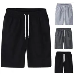 Men's Shorts 2024 Cargo Elastic Waist Thin Loose Pockets Outwear Keep Cooling Drawstring Solid Color Summer Men Clothes