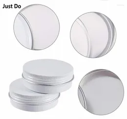 Storage Bottles 100ml 30pcs Empty Mini White Aluminum Cream Jar Pot Nail Art Makeup Lip Gloss Cosmetic Metal Tins Containers