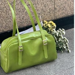 Shoulder Bags Vintage Design Women Tote Handbags Solid Color Fashion Ladies Underarm Bag Spring Green PU Leather Female Small