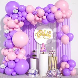 Party Decoration 103Pcs Macaron Pink Purple Latex Balloon Garland Arch Kit For Wedding Bridal Baby Shower Birthday Decorations