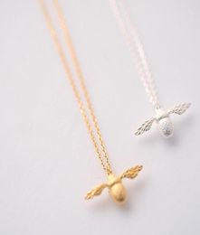 Fashion New High Quality Cute Bee Necklace Fine Jewellery Silver Gold Colour Honey Bee Pendant Necklace For Women Popular1255608