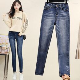 Women's Jeans Skinny Women High Waist Stretch Denim Trousers Ladies Embroidery Elastic Slim Pencil Pants Mujer Spring Autumn