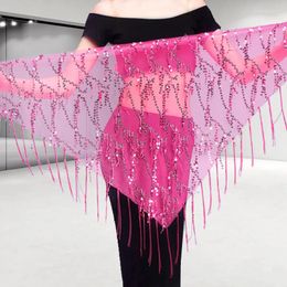 Stage Wear Lady Women Belly Dance Sequins Tassel Waist Chain Hip Triangle Scarf Performance Dancing Belt Costume Props