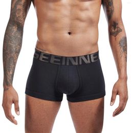 Underpants Mens Boxer Sexy Underwear Soft Boxershorts Solid Colour Male Breathable Panties Shorts Under Wear Pants Short