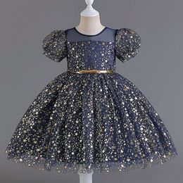 Flower Baby Girls Princess Sequins Wedding Christmas Party Tutu Dress Children Kids Elegant Vestidos L2405