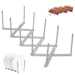 Kitchen Storage Dish Plate Tableware Drying Stainless Steel Multifunction Telescoping Rack Folding Pot Lid Holder