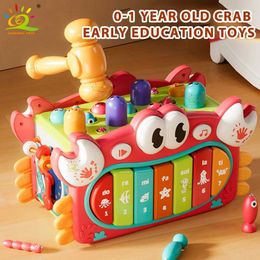 Keyboards Piano Baby Music Sound Toys Baby Montessori Hexagonal Cube Toy Game Board Drum Piano Multi functional Heavy Strike Childrens Early Education Toy WX5.21