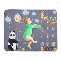 Blankets 1 Set Baby Monthly Record Growth Milestone Blanket Born Pography Props Accessories Cartoon Bear Printing D5QA
