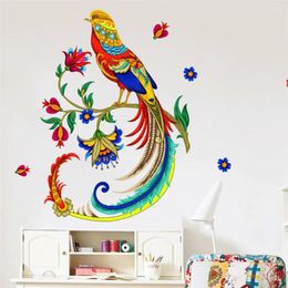 Window Stickers Beautiful Bird Flower Decoration Wall Mobile Phone Creative Self-adhesive