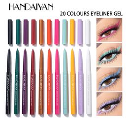 HANDAIYAN 20 Colors Matte Color Pencil Rainbow Eyeliner Makeup Waterproof Fast Dry Long Lasting Colorful Eye Liner Pen For Eyes 240523