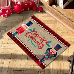 Carpets Christmas Nutcracker Floor Mat Decorative Carpet Entrance Door Doormat Bathroom Non-Slip