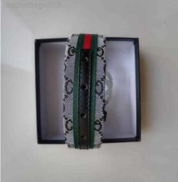 Belts Leather designer mens new belt red green stripe canvas high quality fashion large letter silver buckle womens belt 110CM