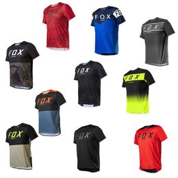 Sv0u Men's T-shirts 2024 Mens Motorcycle Off-road T-shirt Mountain Bike Sportswear Vehicle Dh Ranger Fox Short Sleeved Bicycle Jersey