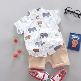NOVO VERMELHO CASUAL CASual Casual Roupa Camisa Principal Full Prints 2pcs/Conjunto Cotton Kids Roupfits Clothing Suit L2405