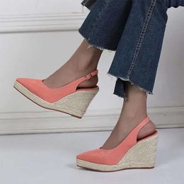 Wedges Sandals Ankle Slingback Women's Heel Strap Crystal Platform Shoes Espadrilles Pumps Comfo e7a