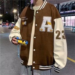 Fashion Men's Jackets Fashion Brand Mens women Jacket Loose Long Sleeve Green Baseball Man's Hip Hop Autumn Varsity Casual bomber clothing