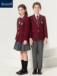 Clothing Sets British College Style Spring Autumn Children Clothes School Uniform Suit Kids Kindergarten Suit.