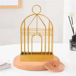 Decorative Figurines Home Accessories Birdcage Mosquito Coil Holder Tray Hanging Wrought Iron Incense Burner Shelf Type Fire Protection