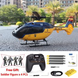 F06 EC135 Scaled RC Helicopter 6CH Professional Gyro Stabilized One Click Inverted Flight Brushless Remote Control Aircraft Toys 240523