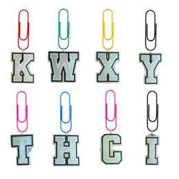 Pins Brooches Fluorescent Letter 26 Cartoon Paper Clips Funny Book Markers For Teacher Home School Office Supply Student Stationery Si Otjud