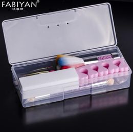 Nail Art Rectangle Storage Empty Container Organiser Case Box Plastic Clear Brush Pen File Accessories Rhinestone Manicure Tools1177823