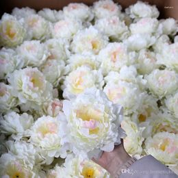 Decorative Flowers Artificial Silk Peony Flower Heads Wedding Party Decoration Supplies Simulation Fake Head Home Decorations 15cm