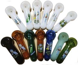 Tobacco Cucumber Hand Exciting Glass Tube Heat-resistant Plastic Spoon Pipe Oil Burner Nail Smoking Tube Thick 8 Colors Choose 4.0 Inches